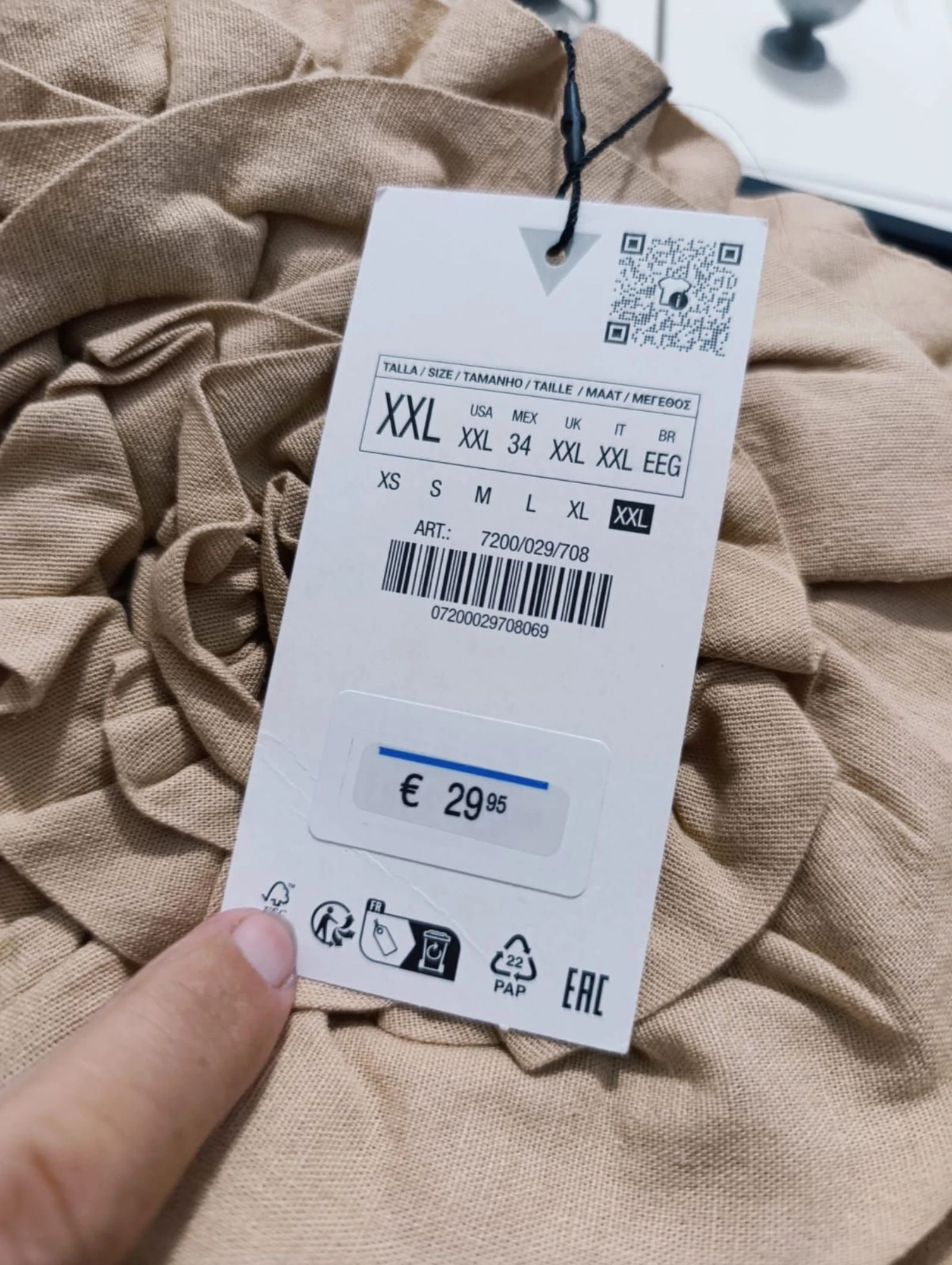 Top Zara linho rosa grande tamanho XXL – photo 6